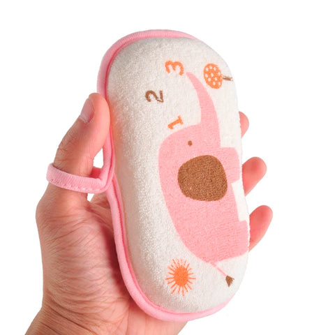 Cute Kids Baby Cotton Shower Bath Sponge Rub Cartoon Elephant Body Wash Towel Infant Toddle Newborn Bath Brushes Soft Sponge