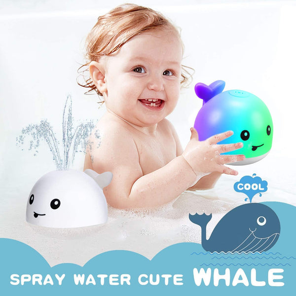 Baby Bath Toys, Bath Toys, Whale Spray Water Bath Toy, Sprinkler Bathtub Shower Toys for Toddlers Kids Boys Girls, Pool Toy for Baby (White)