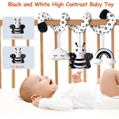 Baby Car Seat Toys, Infant Activity Spiral Toys Hanging Stroller Toys for Baby with Musical, Plush Activity Toys Toys for Newborn Baby 0 3 6 12 Months