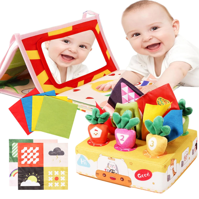 Sensory Toys Set with Baby Tissue Box Toy